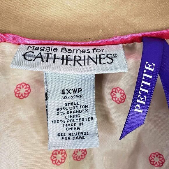 Catherines Blazer Open Front Jacket Plus Size 4X 30/32W Khaki Tan Canvas Pockets - Picture 4 of 11